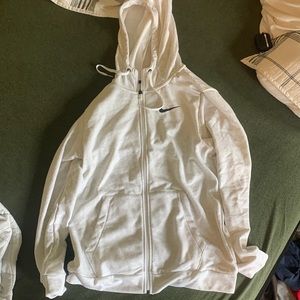 nike white zip up hoodie